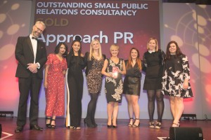 Host Andrew Edwards, Approach team Anisha Mistry, Oriana Storey, Lynne Kelly, Suzanne Watson, Rebekha White, Business Desk editor Kayley Worsley and Helen Else of Approach copy at Approach PR, award winning agency from Ilkley, West Yorkshire